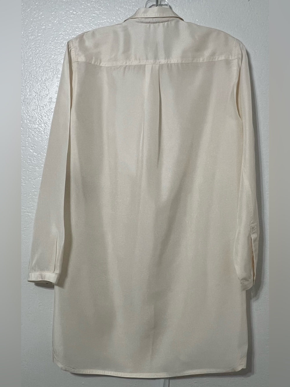 Burberry Brit 100% Silk Ivory Button Front Tunic Shirt XS Luxury Long Sleeve - Picture 4 of 10